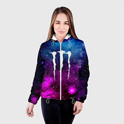 Куртка с капюшоном женская Monster energy neon space, цвет: 3D-белый — фото 2