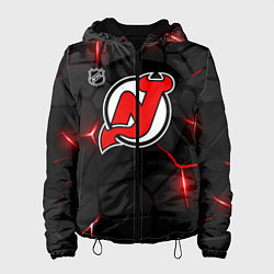 Куртка с капюшоном женская Нью Джерси Девилз - плиты с подсветкой, цвет: 3D-черный