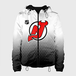 Куртка с капюшоном женская Нью Джерси Девилз - из белого в черный, цвет: 3D-черный