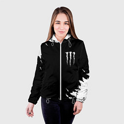 Куртка с капюшоном женская Monster energy fire white, цвет: 3D-белый — фото 2