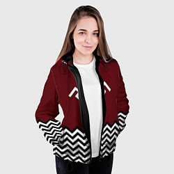 Куртка с капюшоном женская Твин Пикс - лого, цвет: 3D-черный — фото 2