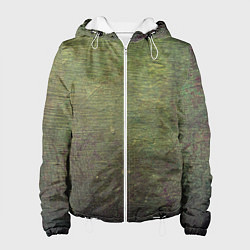 Куртка с капюшоном женская Абстракция - old board painted with green paint, цвет: 3D-белый