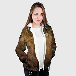 Куртка с капюшоном женская Абстракция - dark pink paint spill, цвет: 3D-белый — фото 2