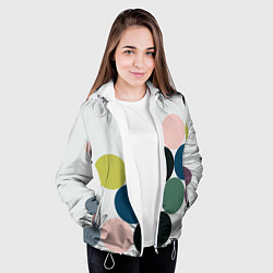 Куртка с капюшоном женская Кластер чил - абстракция, цвет: 3D-белый — фото 2