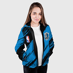 Куртка с капюшоном женская Даллас Маверикс - черно синий, цвет: 3D-черный — фото 2