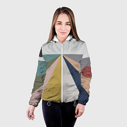 Куртка с капюшоном женская Черное солнце красная луна, цвет: 3D-белый — фото 2