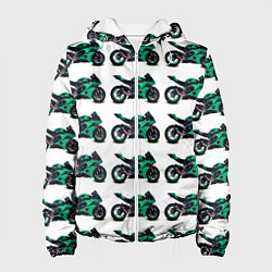 Куртка с капюшоном женская Motorcycle turquoise, цвет: 3D-белый