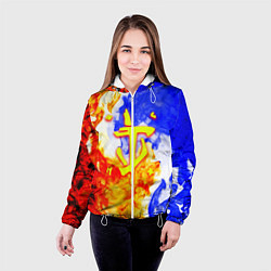 Куртка с капюшоном женская Doom битва огня, цвет: 3D-белый — фото 2