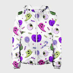 Женская куртка Halloween purple pumpkin pattern