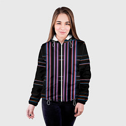 Куртка с капюшоном женская Neon red blue black, цвет: 3D-белый — фото 2