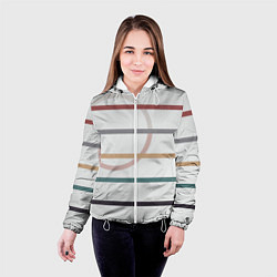 Куртка с капюшоном женская Stripes and circle, цвет: 3D-белый — фото 2