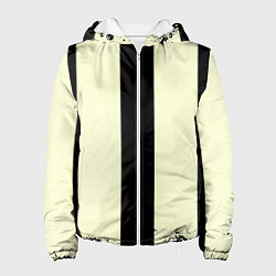 Куртка с капюшоном женская Color black beige line, цвет: 3D-белый