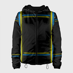 Куртка с капюшоном женская Neon yellow blue, цвет: 3D-черный