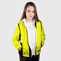Куртка с капюшоном женская Color yellow black line, цвет: 3D-белый — фото 2