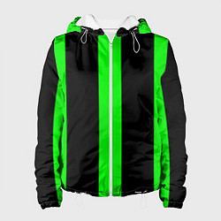 Куртка с капюшоном женская Color green black lines, цвет: 3D-белый