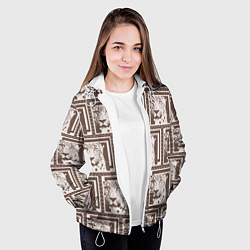 Куртка с капюшоном женская Леопард в кофейном, цвет: 3D-белый — фото 2
