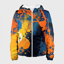 Куртка с капюшоном женская Краска на стене, цвет: 3D-белый