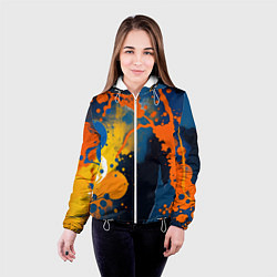 Куртка с капюшоном женская Краска на стене, цвет: 3D-белый — фото 2