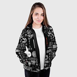 Куртка с капюшоном женская Twenty one pilots rock logo, цвет: 3D-черный — фото 2