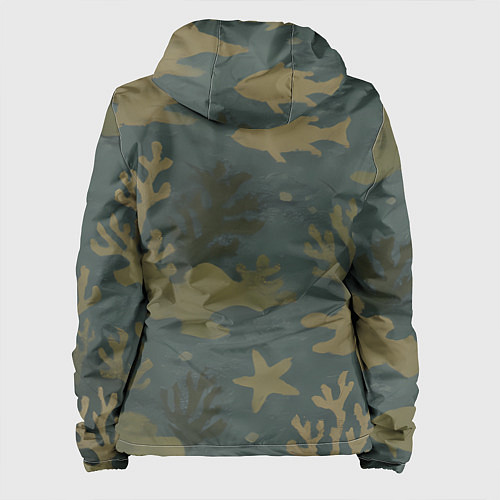 Женская куртка Подводный камуфляж из рыб / 3D-Черный – фото 2