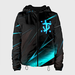 Куртка с капюшоном женская Doom neon stripes, цвет: 3D-черный