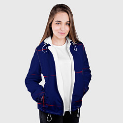 Куртка с капюшоном женская Color blue red stripes, цвет: 3D-белый — фото 2