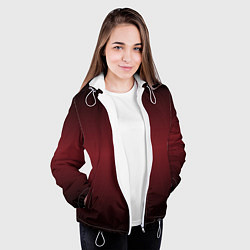 Куртка с капюшоном женская Градиент темно-бордовый, цвет: 3D-белый — фото 2