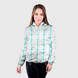 Куртка с капюшоном женская Color white light blue crosses, цвет: 3D-белый — фото 2