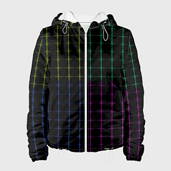 Куртка с капюшоном женская Color black multicolored stripes, цвет: 3D-белый