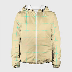 Куртка с капюшоном женская Color beige green crosses, цвет: 3D-белый