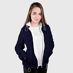 Куртка с капюшоном женская Color dark blue red crosses, цвет: 3D-белый — фото 2