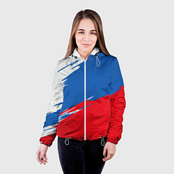 Куртка с капюшоном женская Белый Синий Красный, цвет: 3D-белый — фото 2