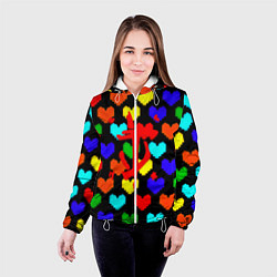 Куртка с капюшоном женская Doom love pixel pattern, цвет: 3D-белый — фото 2