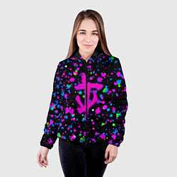 Куртка с капюшоном женская Doom цветные краски, цвет: 3D-черный — фото 2