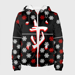 Куртка с капюшоном женская Doom winter pattern steel, цвет: 3D-белый