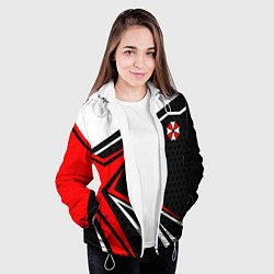 Куртка с капюшоном женская Umbrella - red uniform, цвет: 3D-белый — фото 2
