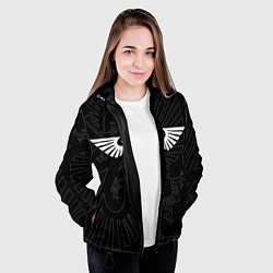 Куртка с капюшоном женская Вархаммер - Империум человечества, цвет: 3D-черный — фото 2