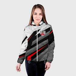 Куртка с капюшоном женская Федерация бокса - спортивный, цвет: 3D-белый — фото 2