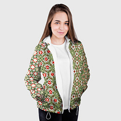 Куртка с капюшоном женская Геометрическая метаморфоза, цвет: 3D-белый — фото 2