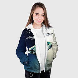 Куртка с капюшоном женская Ford gt500 - градиент, цвет: 3D-белый — фото 2