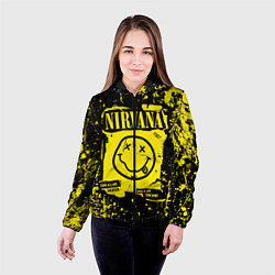 Куртка с капюшоном женская Nirvana smile 1987, цвет: 3D-черный — фото 2