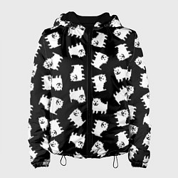 Куртка с капюшоном женская Annoying dog pattern - Undertale, цвет: 3D-черный
