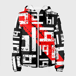 Куртка с капюшоном женская Ы, паттерн, цвет: 3D-белый