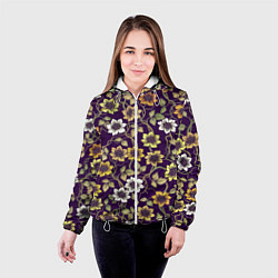 Куртка с капюшоном женская Винтажные цветы, цвет: 3D-белый — фото 2