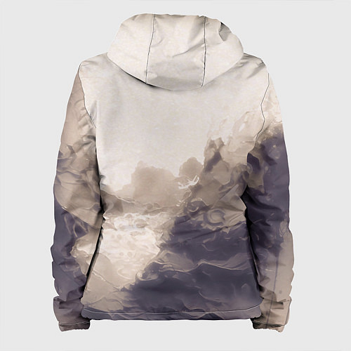 Женская куртка Сепия абстрактная горная река / 3D-Черный – фото 2