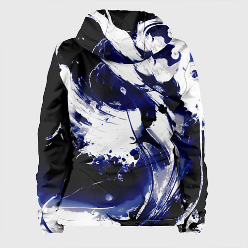 Женская куртка Чёрно-фиолетовый абстракция волна / 3D-Черный – фото 2