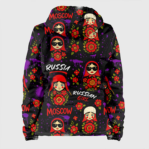 Женская куртка Паттерн с матрешками / 3D-Черный – фото 2