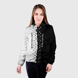 Куртка с капюшоном женская Лучше вода у друга черно-белый узор, цвет: 3D-черный — фото 2