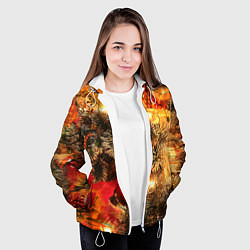 Куртка с капюшоном женская Атмосфера Рождества, цвет: 3D-белый — фото 2