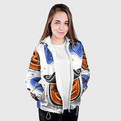 Куртка с капюшоном женская Радостный хэллоуин, цвет: 3D-белый — фото 2